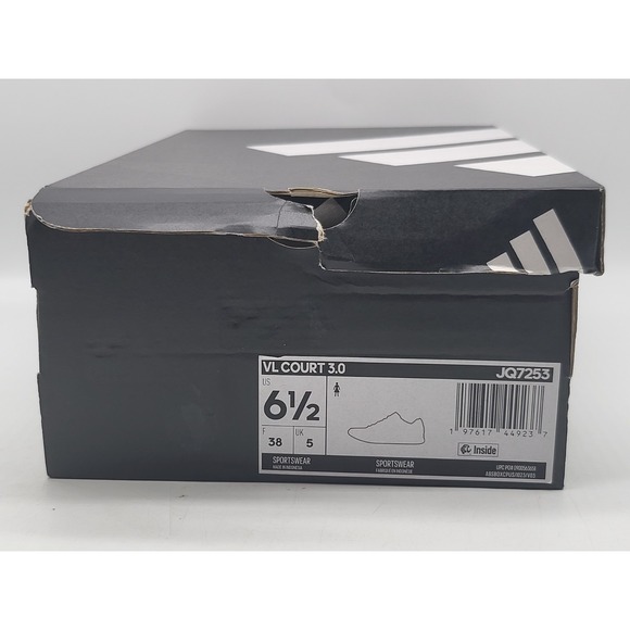 Adidas VL Court 3.0 Womens Sneakers White Aqua Gum Shoes Sole Size 6.5 JQ7253 - Picture 14 of 15